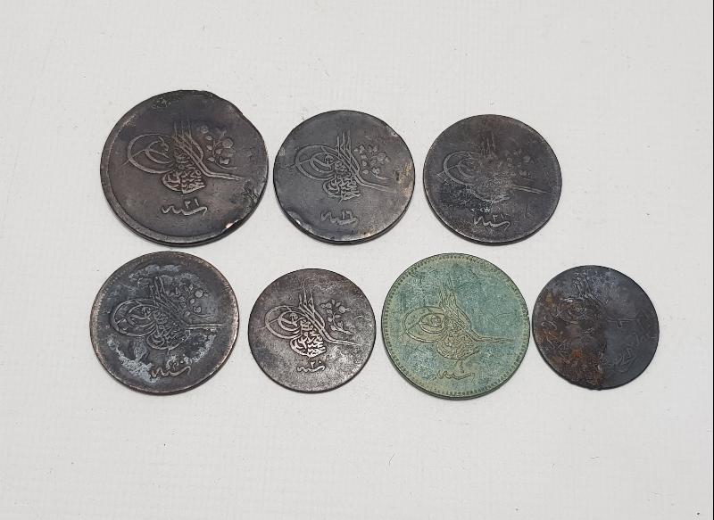 SULTAN ABDÜLMECİD VE ABDÜLAZİZ DÖNEMİ 7 ADET BAKIR PARA
