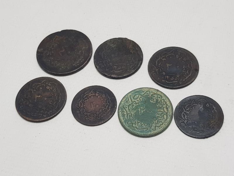 SULTAN ABDÜLMECİD VE ABDÜLAZİZ DÖNEMİ 7 ADET BAKIR PARA
