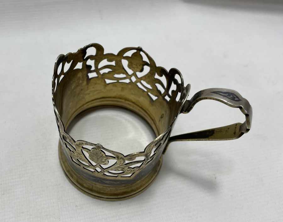 ÜZERİ SAVATLI VE ALTIN VERMEYLİ OSMANLI DÖNEMİ BARDAK ZARFI