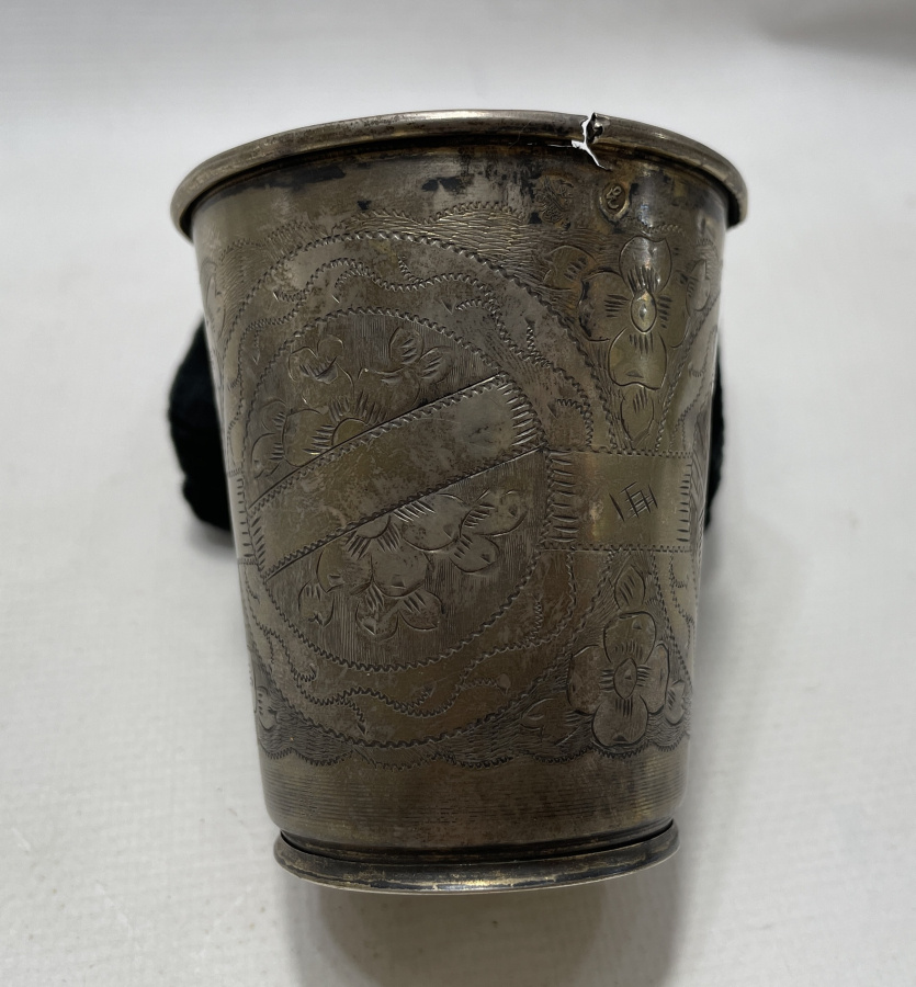 ÜZERİNDE OSMANLI DEVLET ARMASI BULUNAN TUĞRALI VE SAH DAMGALI GÜMÜŞ GÜMÜŞ BARDAK