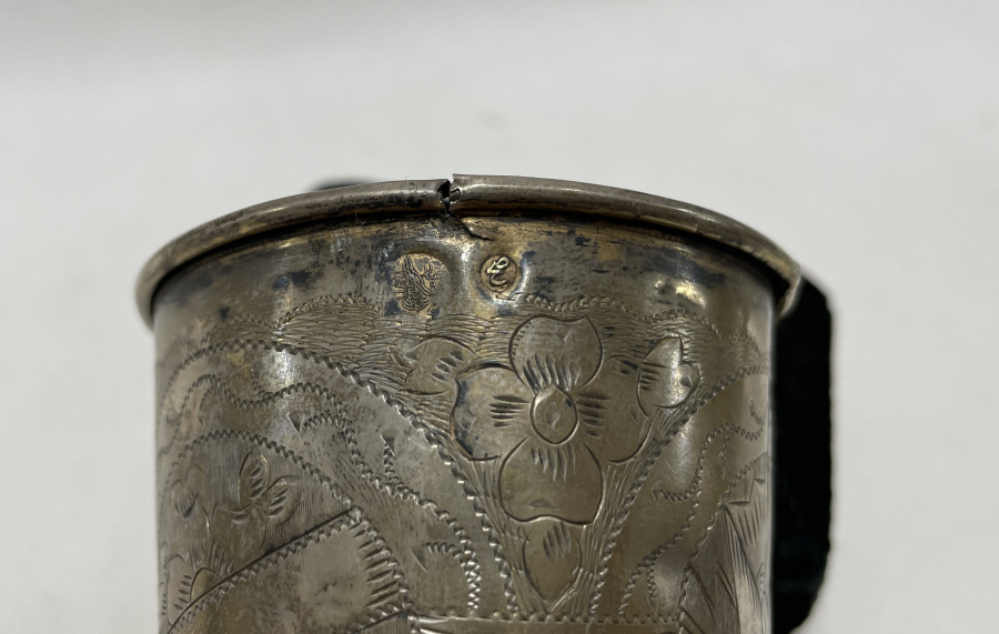 ÜZERİNDE OSMANLI DEVLET ARMASI BULUNAN TUĞRALI VE SAH DAMGALI GÜMÜŞ GÜMÜŞ BARDAK