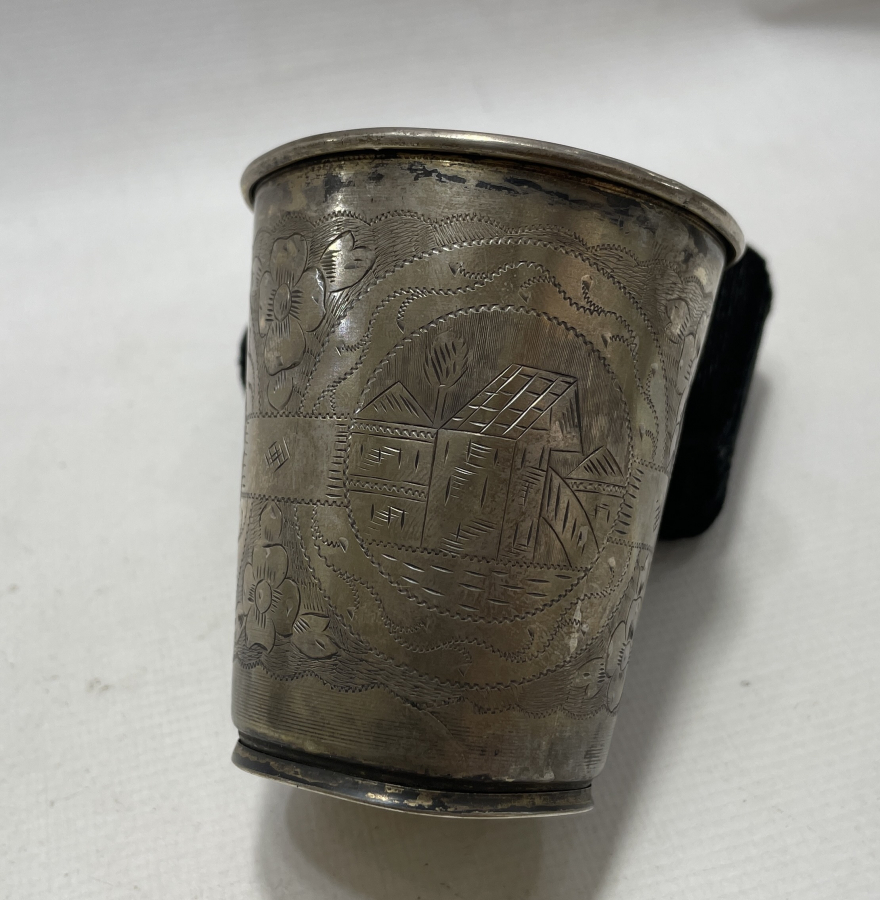 ÜZERİNDE OSMANLI DEVLET ARMASI BULUNAN TUĞRALI VE SAH DAMGALI GÜMÜŞ GÜMÜŞ BARDAK