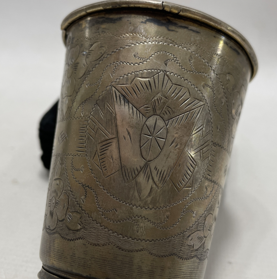 ÜZERİNDE OSMANLI DEVLET ARMASI BULUNAN TUĞRALI VE SAH DAMGALI GÜMÜŞ GÜMÜŞ BARDAK