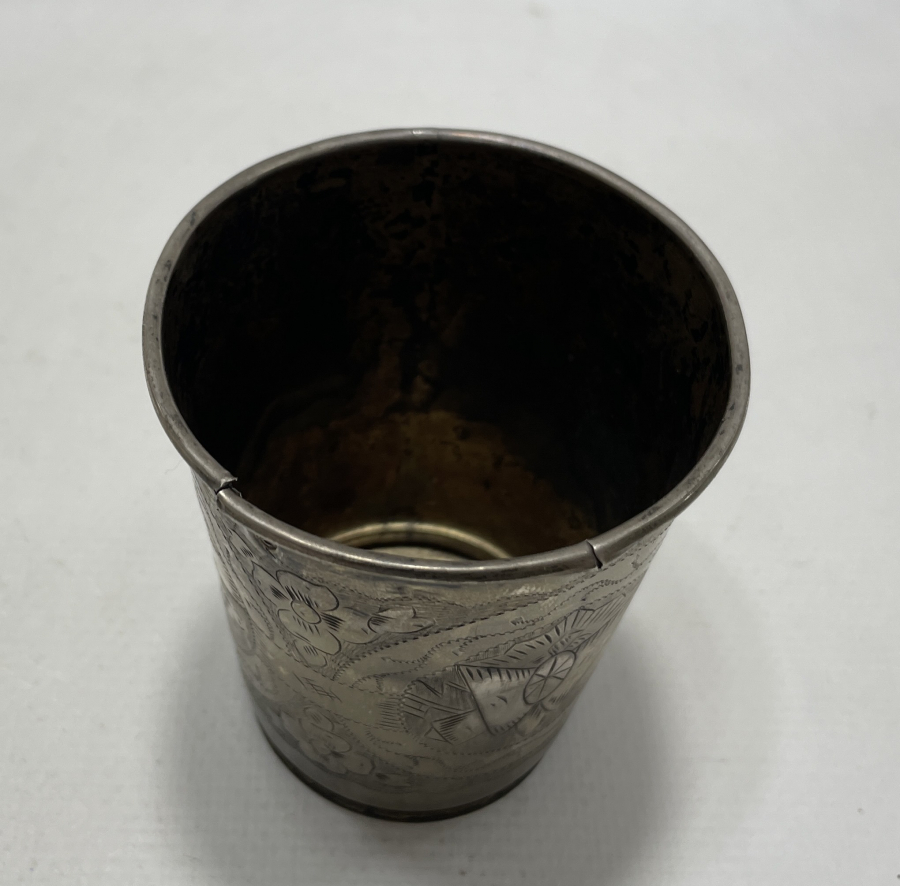 ÜZERİNDE OSMANLI DEVLET ARMASI BULUNAN TUĞRALI VE SAH DAMGALI GÜMÜŞ GÜMÜŞ BARDAK