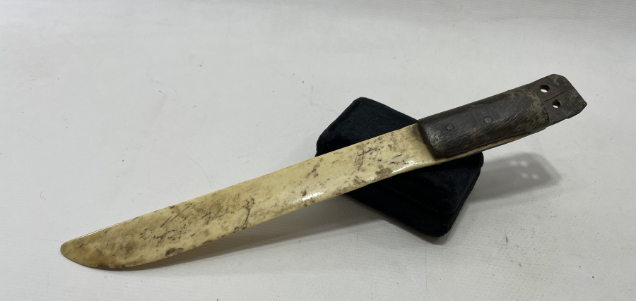 OSMANLI DÖNEMİ ÇOK NADİR TEKKE İŞİ KEMİK VE BOYNUZDAN DİL ÇÖZME BIÇAĞI