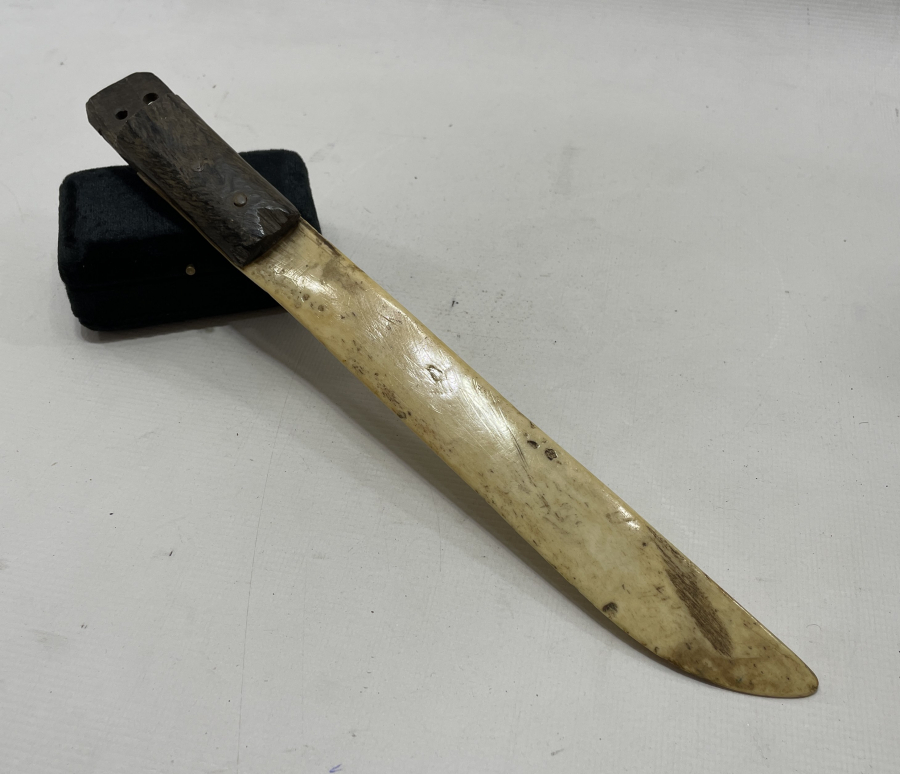 OSMANLI DÖNEMİ ÇOK NADİR TEKKE İŞİ KEMİK VE BOYNUZDAN DİL ÇÖZME BIÇAĞI