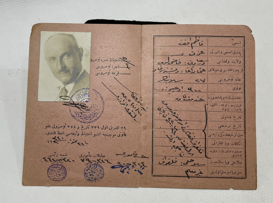 İSTİKLAL HARBİ İHTİYAT ZABİTLİĞİ ASKERİ KİMLİK KARTI