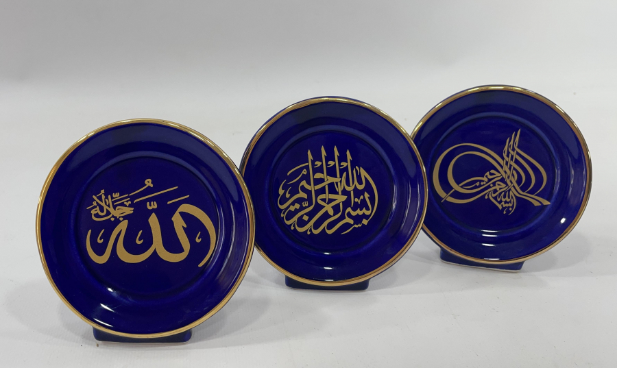 ÜZERİ ALTIN VERMEYLİ 3 LÜ MASA ÜSTÜ OBJELERİ