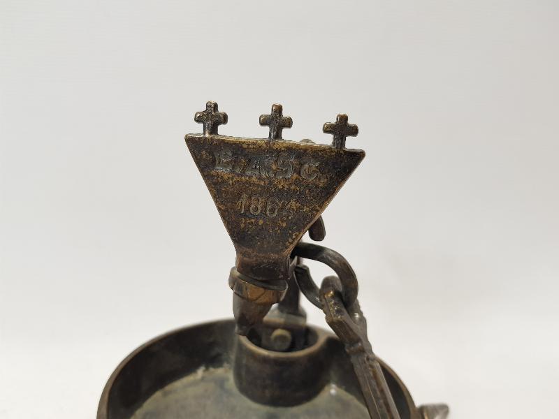 1864 TARİHLİ HIRİSTİYAN İŞİ BRONZ KANDİL 
