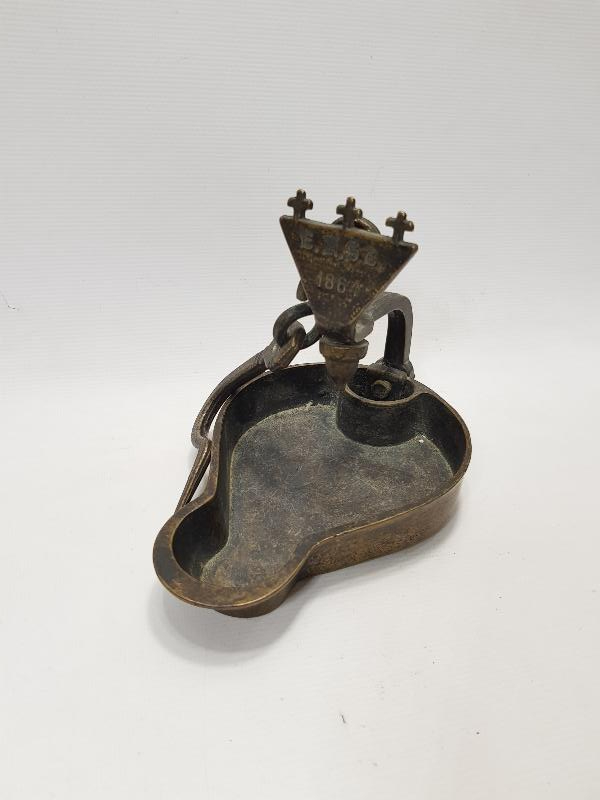 1864 TARİHLİ HIRİSTİYAN İŞİ BRONZ KANDİL 