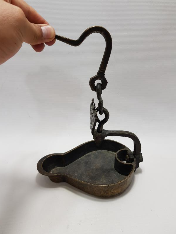 1864 TARİHLİ HIRİSTİYAN İŞİ BRONZ KANDİL 