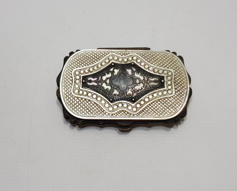 ART NOUVEAU GÜMÜŞ VE SEDEF İŞÇLİKLİ MİNİ CÜZDAN