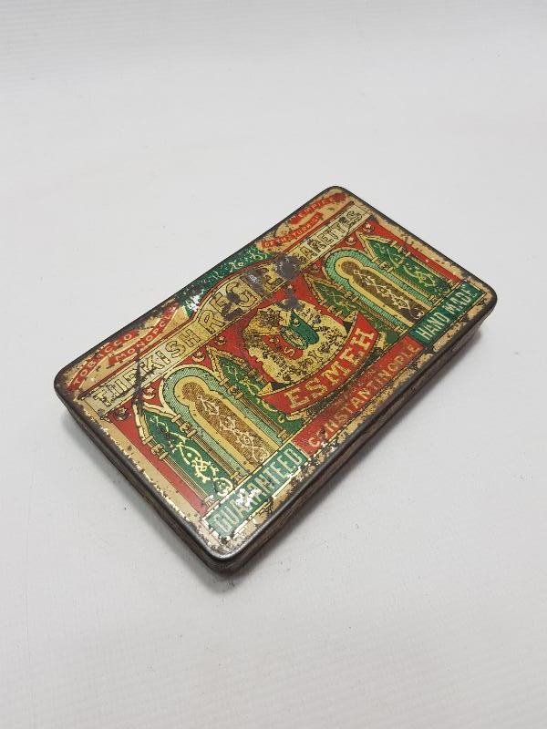 OSMANLI DEVLET ARMALI ESMEH MARKA TENEKE SİGARA KUTUSU 