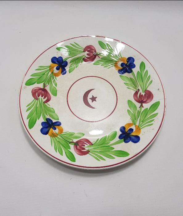 OSMANLI DÖNEMİ AY YILDIZLI PORSELEN TABAK 