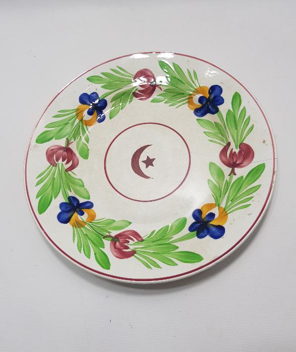 OSMANLI DÖNEMİ AY YILDIZLI PORSELEN TABAK 