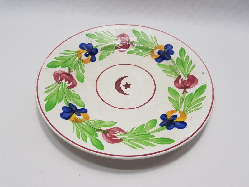 OSMANLI DÖNEMİ AY YILDIZLI PORSELEN TABAK 