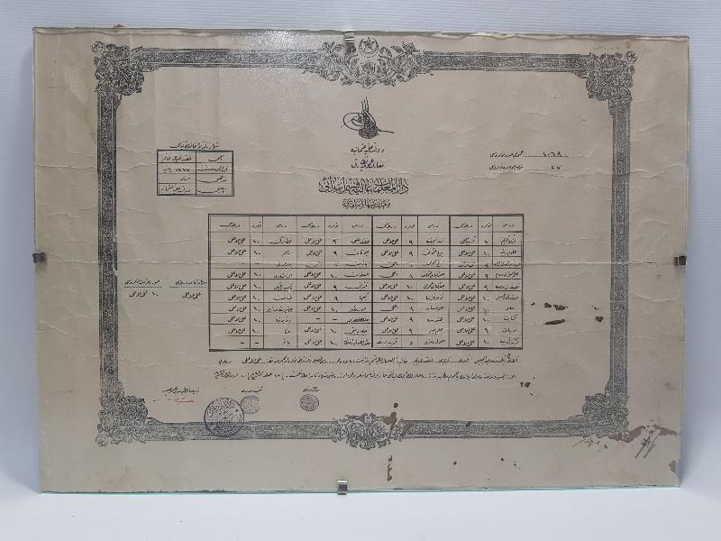 OSMANLI DÖNEMİ BAYAN ÖĞRETMEN DİPLOMASI 