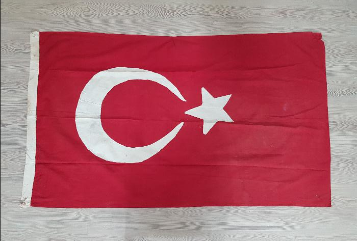 OSMANLI DÖNEMİ EL ÖRME BAYRAK 