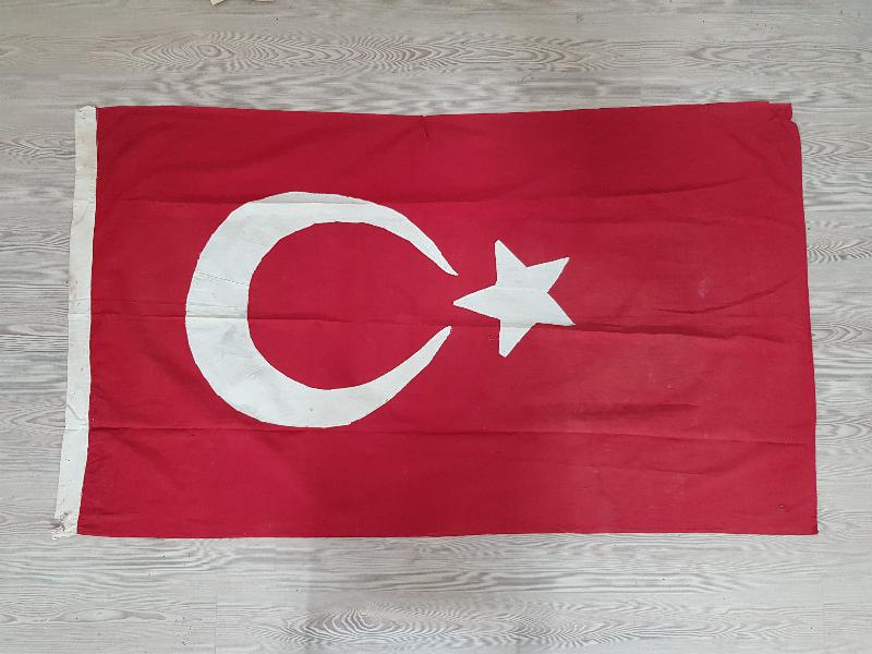 OSMANLI DÖNEMİ EL ÖRME BAYRAK 