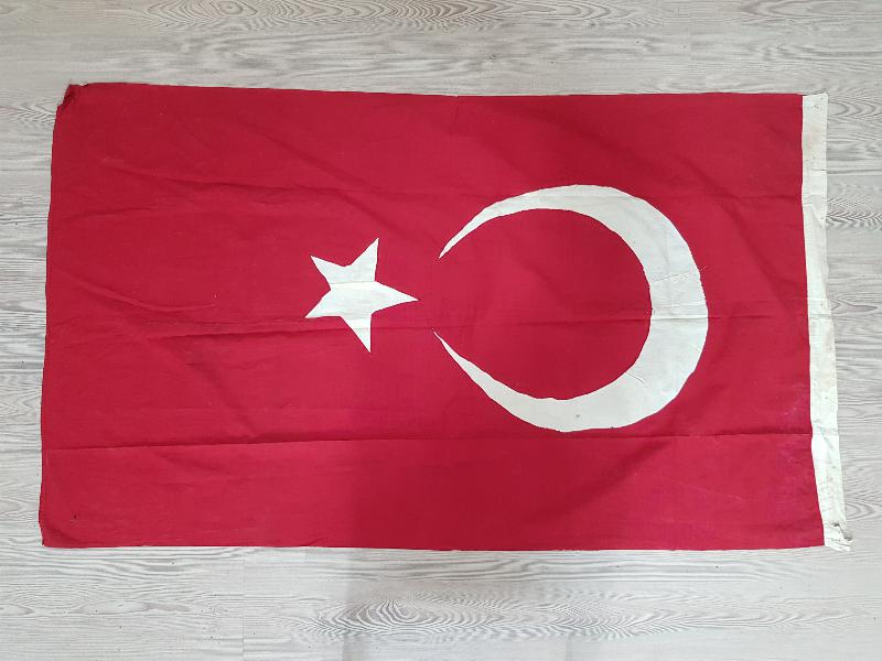 OSMANLI DÖNEMİ EL ÖRME BAYRAK 