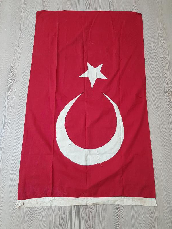 OSMANLI DÖNEMİ EL ÖRME BAYRAK 