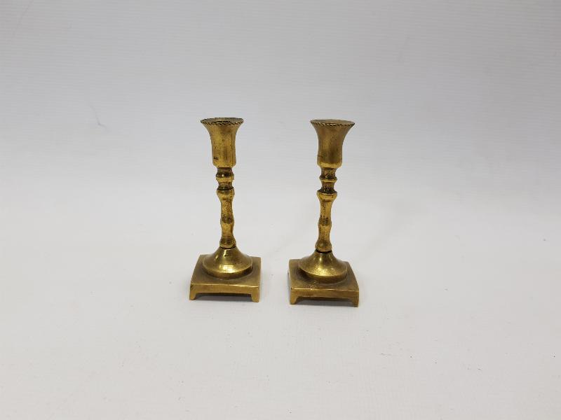 OSMANLI DÖNEMİ SÜLEYMANİYE İŞİ BİR ÇİFT MİNİ ŞAMDAN