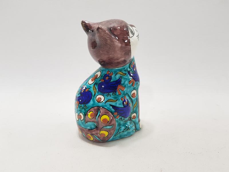 SITKI OLÇAR İMZALI KEDİ FORMLU SERAMİK BİBLO