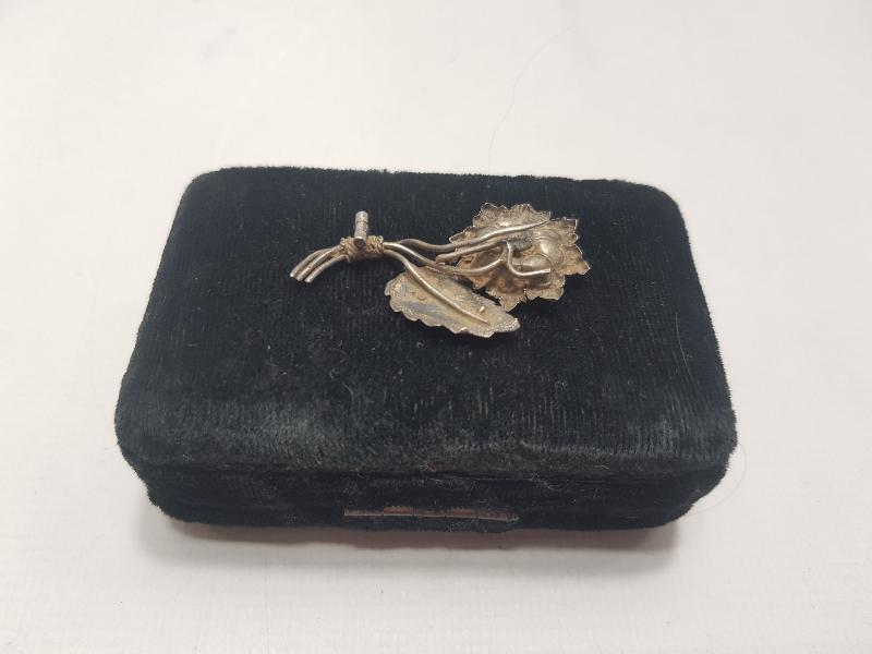 OSMANLI DÖNEMİ LAL TAŞLI GÜMÜŞ BROŞ 