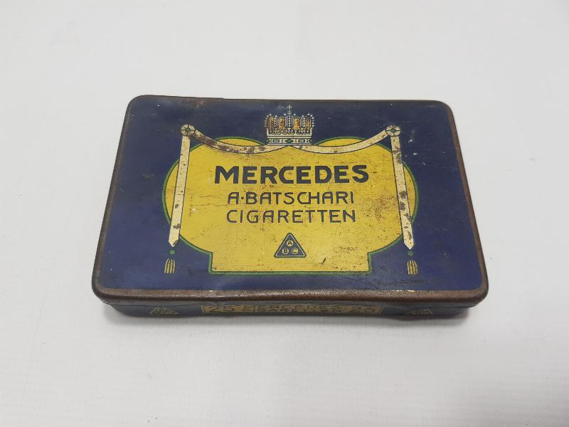 OSMANLI DÖNEMİ MERCEDES MARKA TENEKE SİGARA KUTUSU