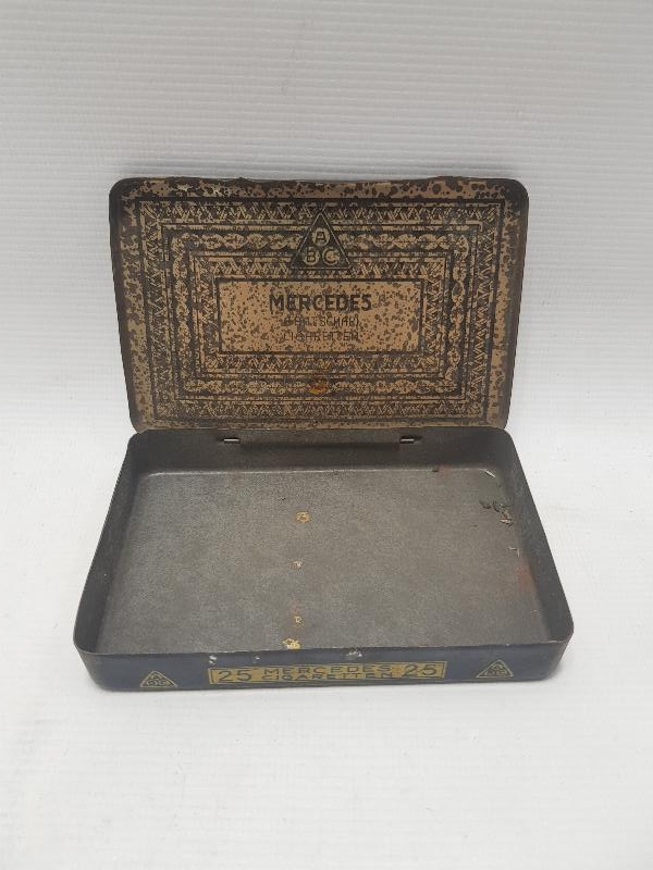 OSMANLI DÖNEMİ MERCEDES MARKA TENEKE SİGARA KUTUSU