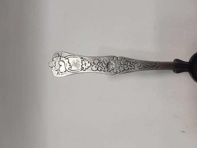 OSMANLI TUĞRALI VE SAH DAMGALI MK İNİSİYALLİ GÜMÜŞ TATLI KAŞIĞI