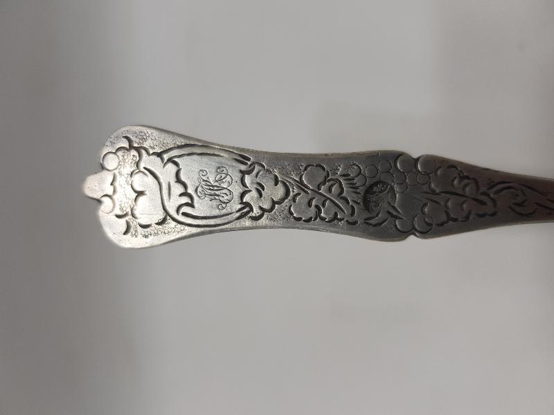 OSMANLI TUĞRALI VE SAH DAMGALI MK İNİSİYALLİ GÜMÜŞ TATLI KAŞIĞI