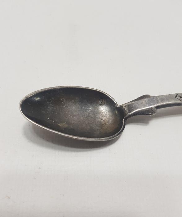 OSMANLI TUĞRALI VE SAH DAMGALI MK İNİSİYALLİ GÜMÜŞ TATLI KAŞIĞI