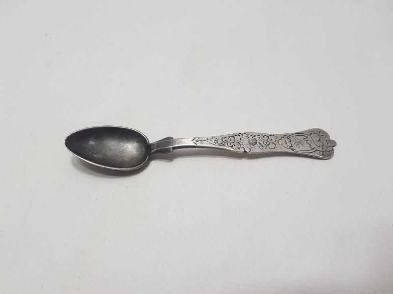 OSMANLI TUĞRALI VE SAH DAMGALI MK İNİSİYALLİ GÜMÜŞ TATLI KAŞIĞI