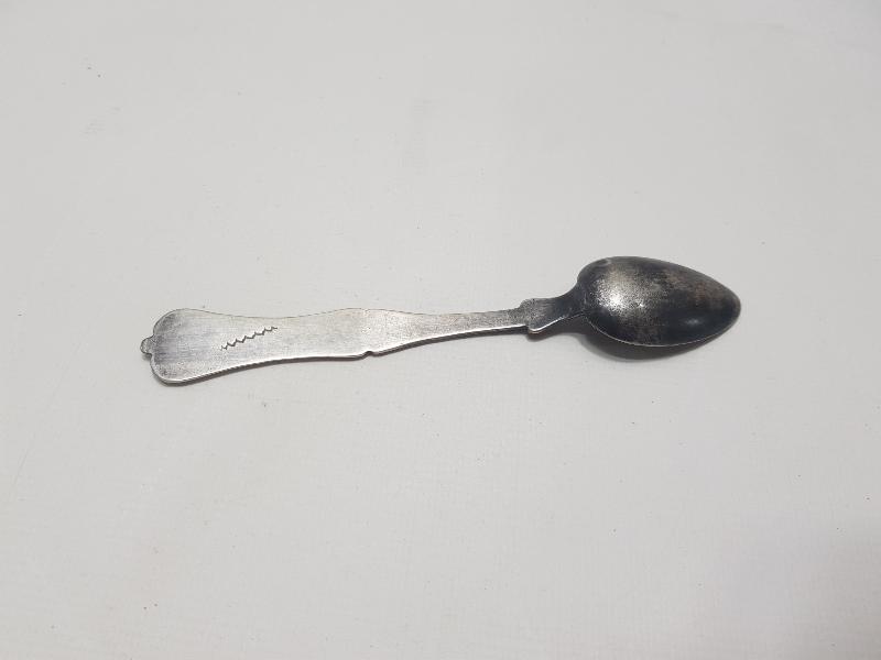 OSMANLI TUĞRALI VE SAH DAMGALI MK İNİSİYALLİ GÜMÜŞ TATLI KAŞIĞI