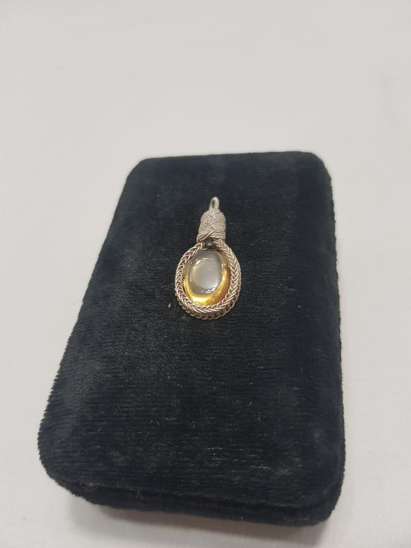 SİTRİN TAŞLI GÜMÜŞ KAZAZ KOLYE UCU