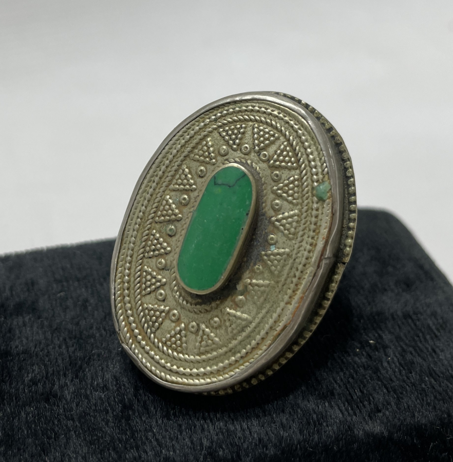 BÜYÜK BOY TÜRKMEN İŞİ DOĞAL TAŞLI ANTİKA YÜZÜK