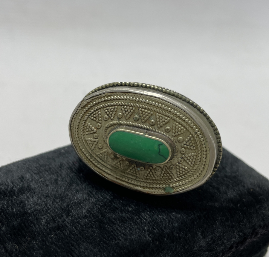 BÜYÜK BOY TÜRKMEN İŞİ DOĞAL TAŞLI ANTİKA YÜZÜK