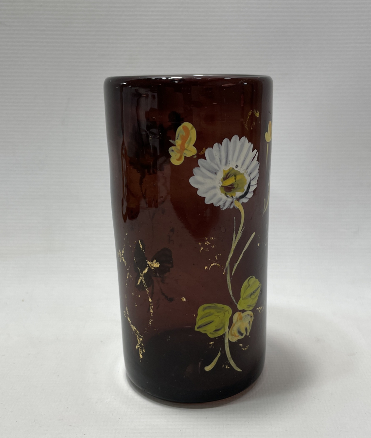 OSMANLI DÖNEMİ KOPARMA İŞÇİLİKLİ VE EL BOYAMA ŞERBET BARDAĞI