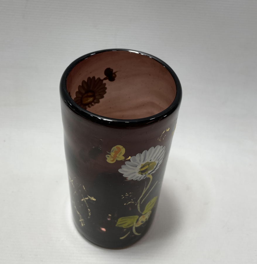 OSMANLI DÖNEMİ KOPARMA İŞÇİLİKLİ VE EL BOYAMA ŞERBET BARDAĞI