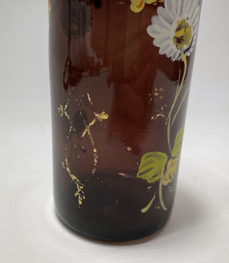 OSMANLI DÖNEMİ KOPARMA İŞÇİLİKLİ VE EL BOYAMA ŞERBET BARDAĞI