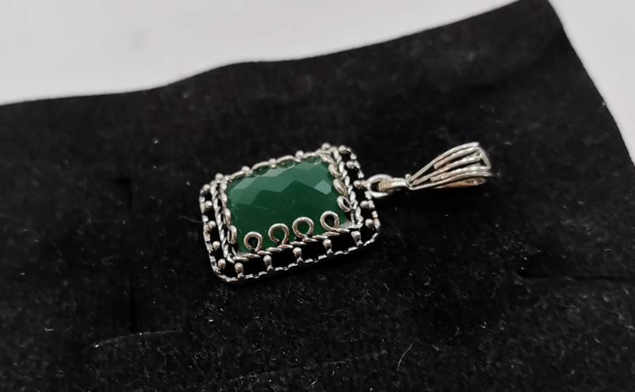 TELKARİ İŞÇİLİKLİ GÜMÜŞ KOLYE UCU