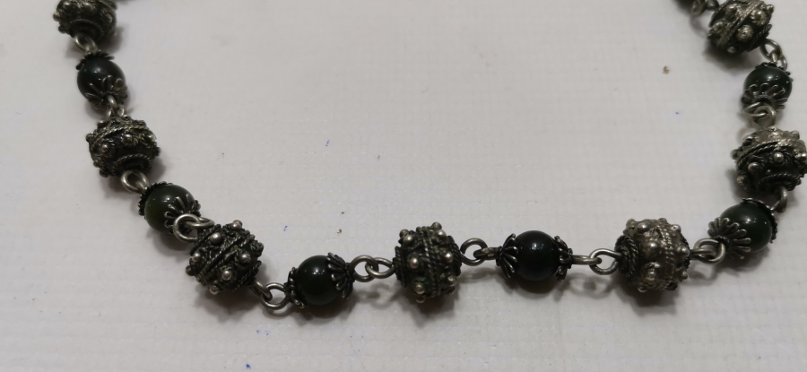 OSMANLI DÖNEMİ GÜVERSE İŞÇİLİKLİ VE AKİK TAŞLI GERDANLIK