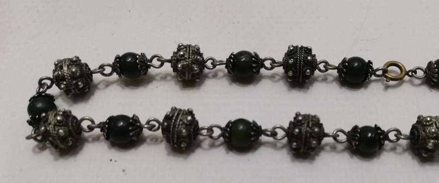 OSMANLI DÖNEMİ GÜVERSE İŞÇİLİKLİ VE AKİK TAŞLI GERDANLIK