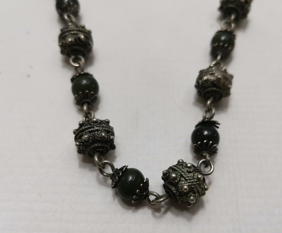 OSMANLI DÖNEMİ GÜVERSE İŞÇİLİKLİ VE AKİK TAŞLI GERDANLIK