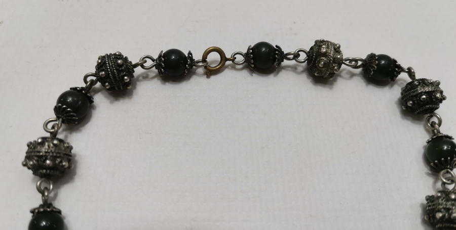 OSMANLI DÖNEMİ GÜVERSE İŞÇİLİKLİ VE AKİK TAŞLI GERDANLIK