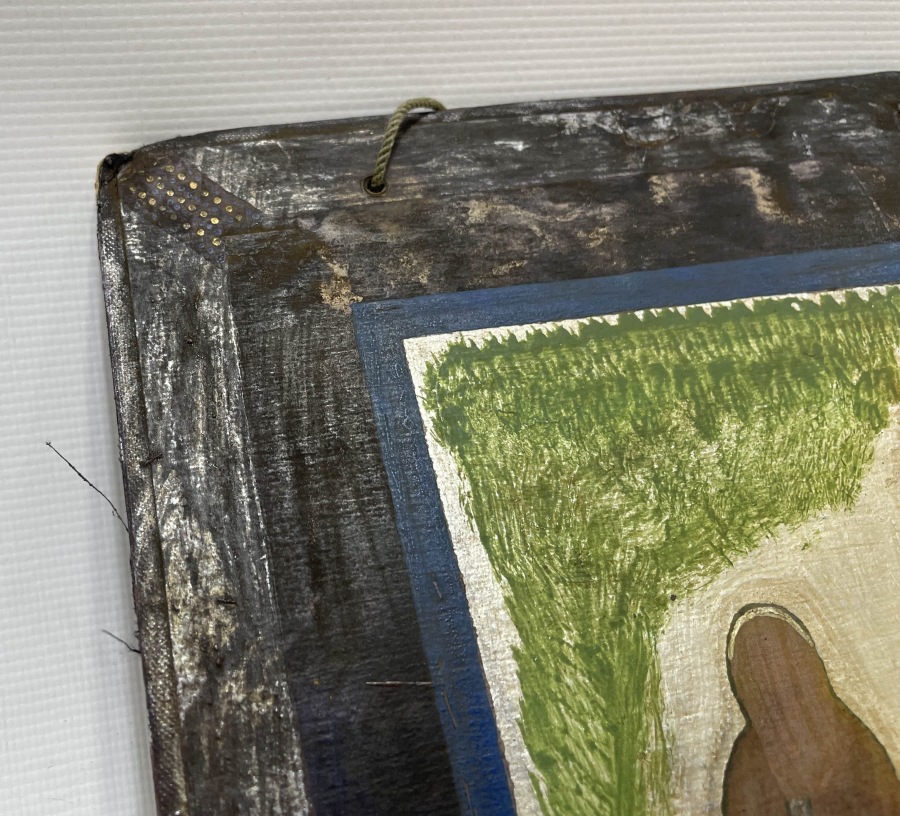 HAZRETİ ALİ'NİN KENDİ CENAZESİNİ TAŞIMASI KONULU ÇOK NADİR EL BOYAMA TEKKE İŞİ PANO