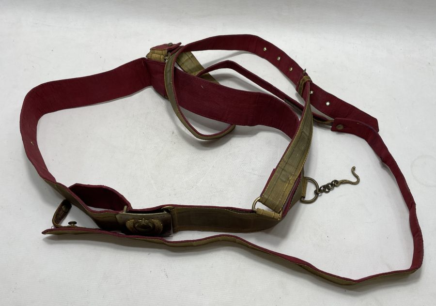 OSMANLI DÖNEMİ EKSİKSİZ VE ÇOK YÜKSEK KONDİSYONDA SUBAY KEMERİ