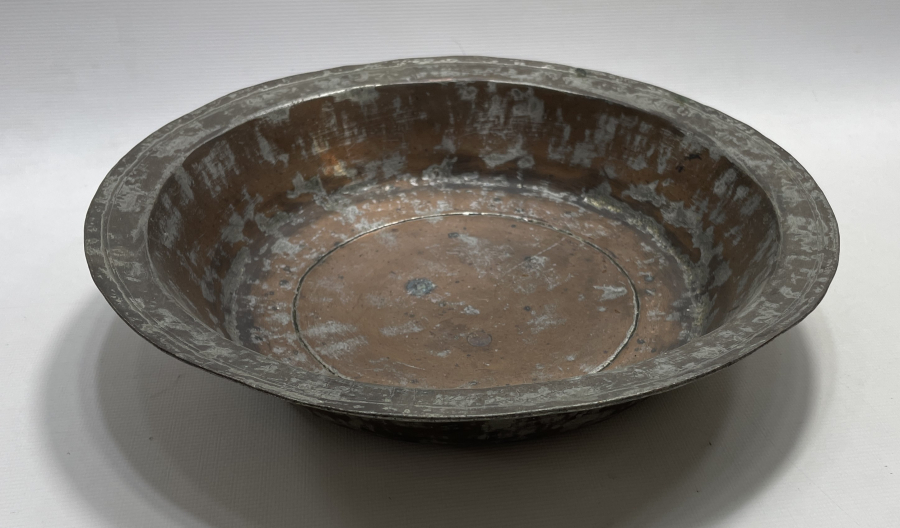 OSMANLI DÖNEMİ ÜZERİ YAZILI BÜYÜK BOY BAKIR TABAK