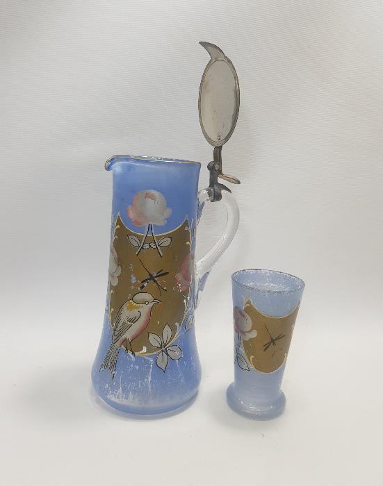 OSMANLI DÖNEMİ ALTIN YALDIZLI, EL BOYAMA KARAF VE BARDAĞI